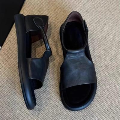 Fashion High Quality Cowhide Women's Sandals Fashion Casual Leather Sandals Summer Open-toe Roman Sandals for Women Comfort Flat Sandal