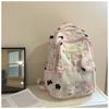Fresh, Sweet and Cute Two-dimensional Plaid Backpack for Junior High School Students, Contrasting Colors, Large-capacity Backpack.
