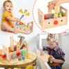 Wooden Tool Set Montessori Toys for 2 3 4 5 Year Old Boy, 29Pcs Stem Toys Toddler Educational Toys Age 2-3, Tool Bench Pretend Play Construction