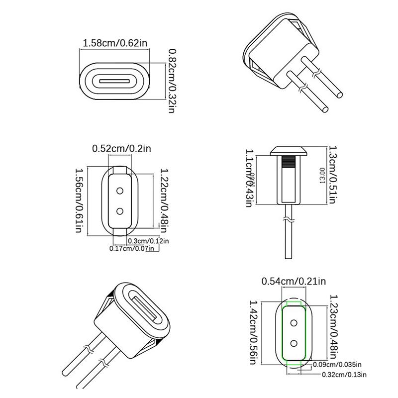 2 Pin USB-C Type Waterproof USB Connector Direct Compression Female Base Female Socket Charging Interface-Homeclub