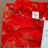 KOUKIDI Children's Long Cheongsam Dress with Embroidered Pattern, Perfect for Costumes, Qipao, Ethnic Dress, Club Dress, Red, 120CM