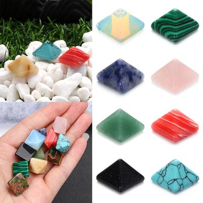 Home Statue Natural Blue Point Jade Pyramid Pattern Healing Stone Mini Ornament Natural Stone Healing White Crystal