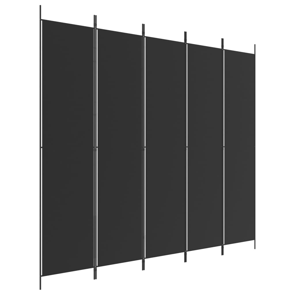 Vidaxl Parawan 5-Panelowy, Czarny, 250X220 Cm, Tkanina