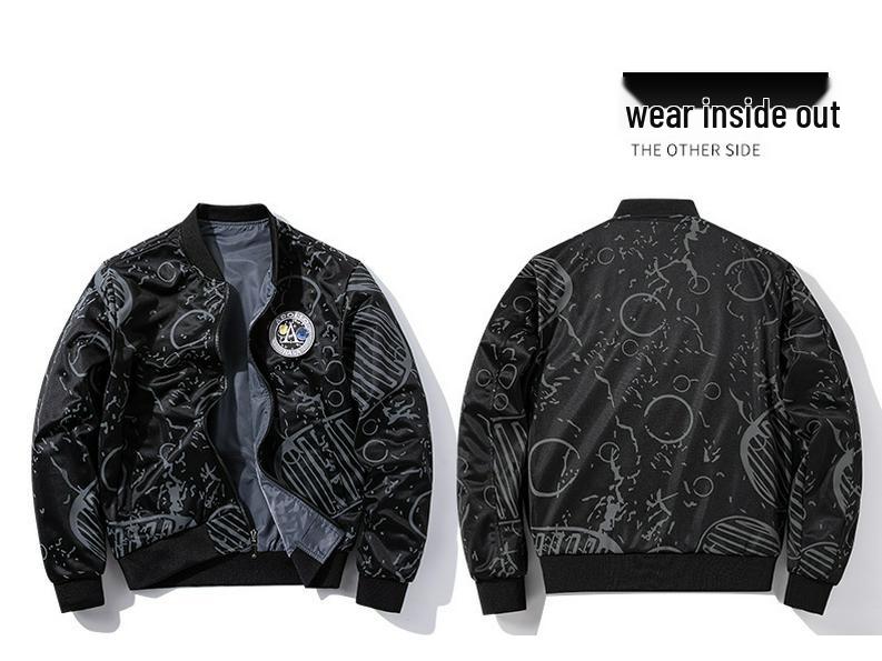 Jaqueta Esportiva Dupla Face Masculina da NASA: Fato de Voo da Força Aérea para Outono/Inverno - Moda Jovem, Tamanhos Grandes Disponíveis