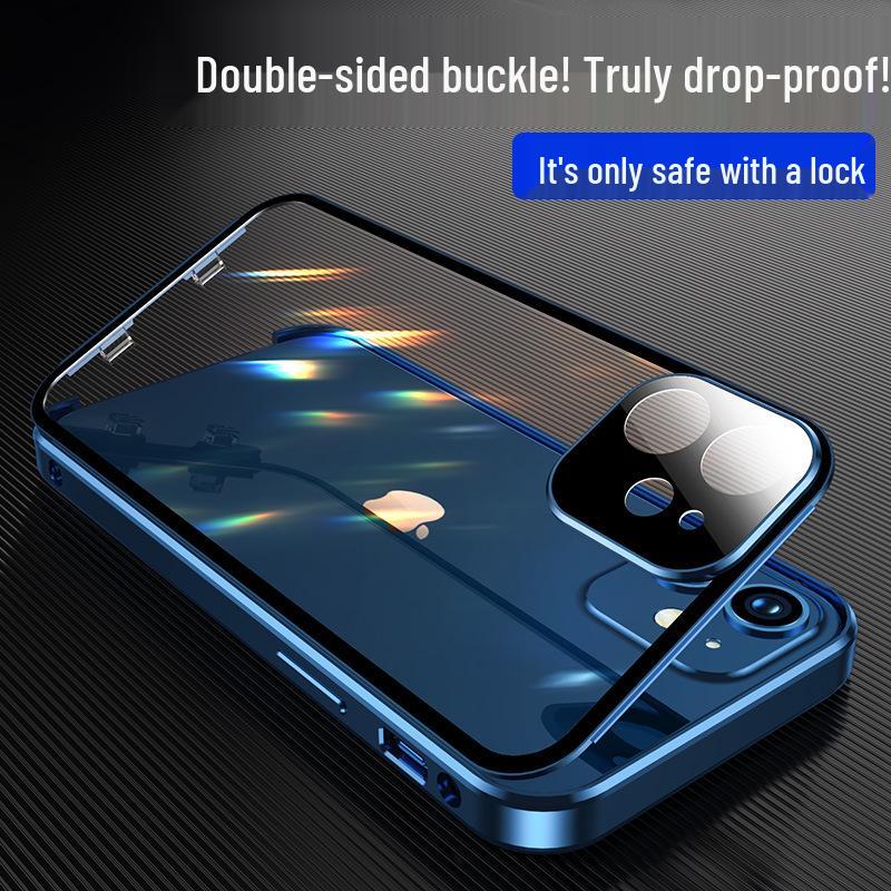 iPhone 16 Pro Max Metal Frame Protective Case with Double-Sided Glass