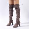 Fashion Winter 2025 OVERThe Knee Women Boots Stretch Fabrics High Heel Slip on Shoes Pointed Toe Woman Long Boots Size Plus Size34-43