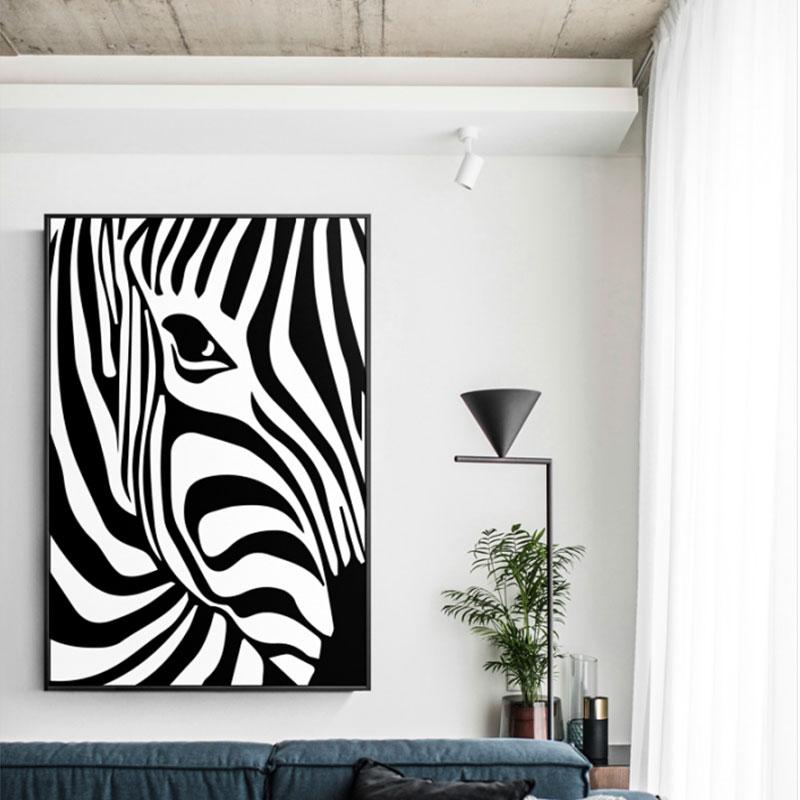 Abstract Black And White Zebra Canvas Painting Wall Art Pictures For Living Room Modern Home Decor Pop Posters And Prints HD
