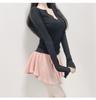 Korean Dongdaemun Sheer Slimming Long Sleeve Top for Women