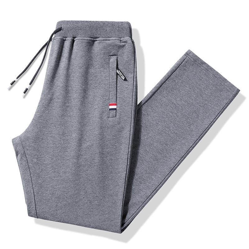 Pure Cotton Men's Sports Pants Loose Straight Spring and Autumn Sweatpants Large Size Casual Pants Long Trousers