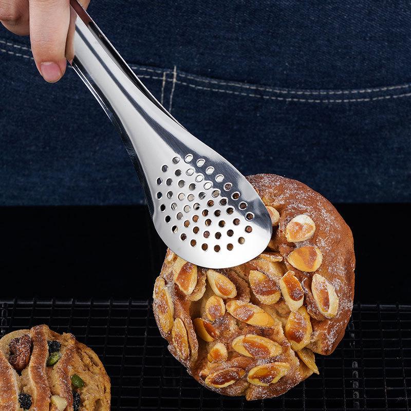 Stainless Steel Kitchen Non-Slip Food Clips Buffet Steak Salad Tongs for Barbecue Cake Bread Baking Clamp Cooking Kitchenware