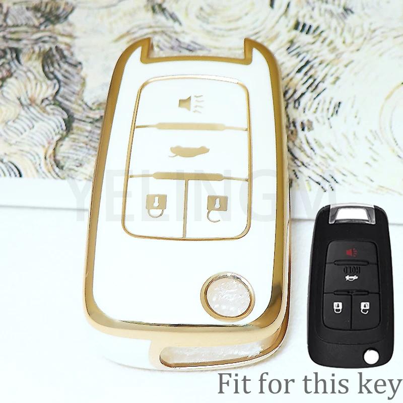 For Chevrolet Cruze Impala Camaro Garna Equinox Volt Yakista AVEO Impala GMC Terrain TPU Flip Car Key Fob Case Cover Keychain