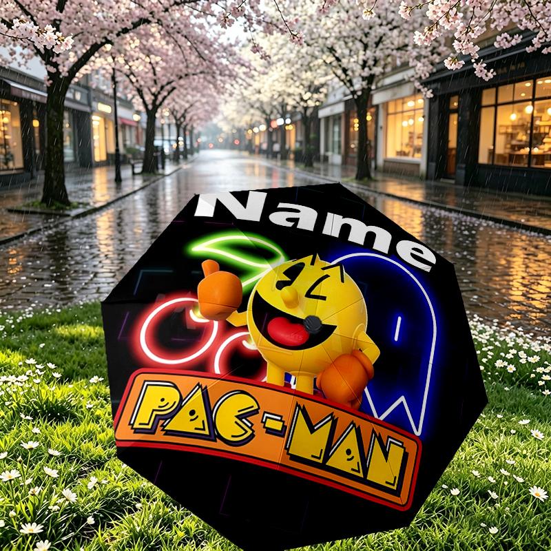 Custom Name Personalized PAC Print Umbrella, Auto Open Close, 8‑Rib Sturdy Frame, Commute Camping Hiking Use, Birthday Gift