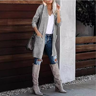 Autumn Women's Knitted Pocket Cardigan Long Sleeve Casual Knitted Loose Knitwear Sweater Jacket for Women Jumpers