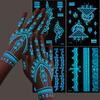 Luminous Tattoo Sticker Indian Lace Tattoo Sticker Hollowed Out Hand Henna Tattoo