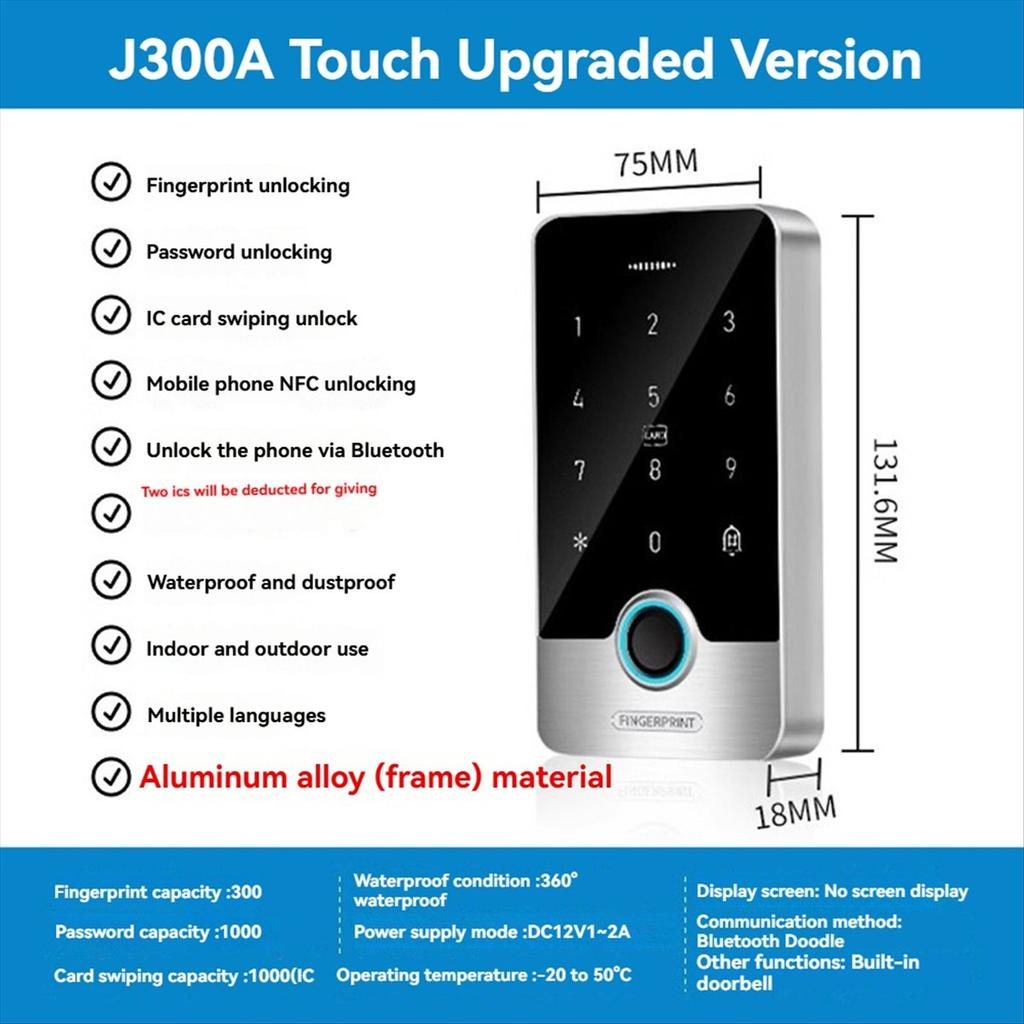 NFC Tuya Access Control Fingerprint Keypad 125K RFID 13.56M IC Standalone Access System Door Opener Card Reader Unlock