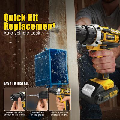 21V/12VRechargeable Electric Hand Drill, Pistol Drill, Electric Screwdriver, Household Impact Hand Drill Tool,Use MT Battery