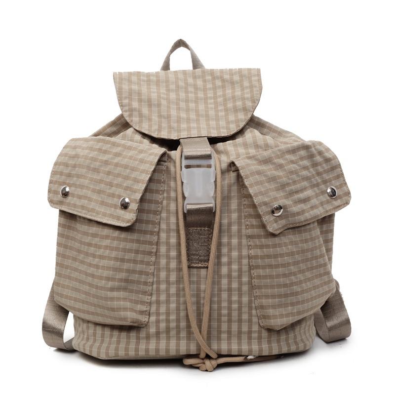 New Backpack Women's Casual Versatile Student Schoolbag Lightweight Portable Plaid High-value Commuter Small Backpack