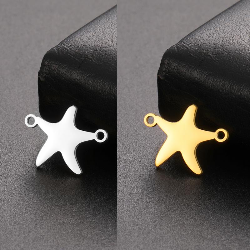 Teamer 5pcs Stainless Steel Charms Jewelry Making Evil Eye Flower Butterfly Geometric Charms Earring Necklace DIY Craft Supplies