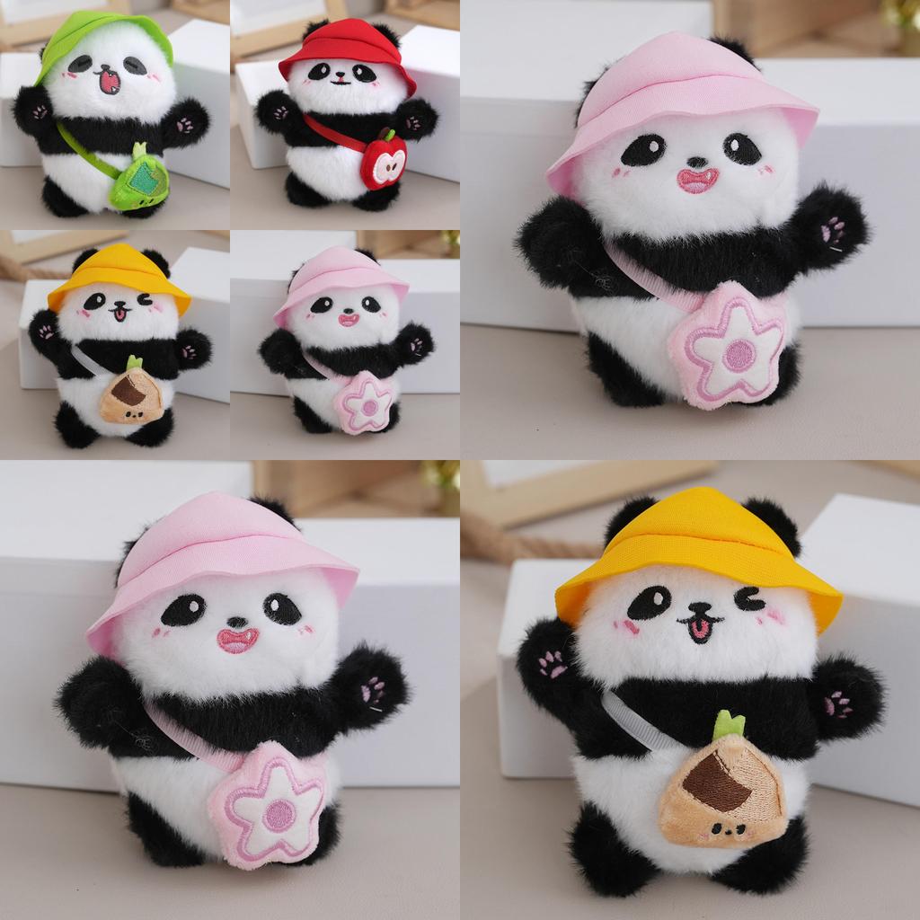 Sweet Mini Panda Plush Keychain Charming Stuffed Animal For Bags And Keys