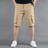 Pantalones Cargo para hombre, pantalones cortos hasta la rodilla, pantalones cortos clásicos de verano con múltiples bolsillos, pantalones cortos de algodón de talla grande, pantalones cortos de color caqui y verde militar