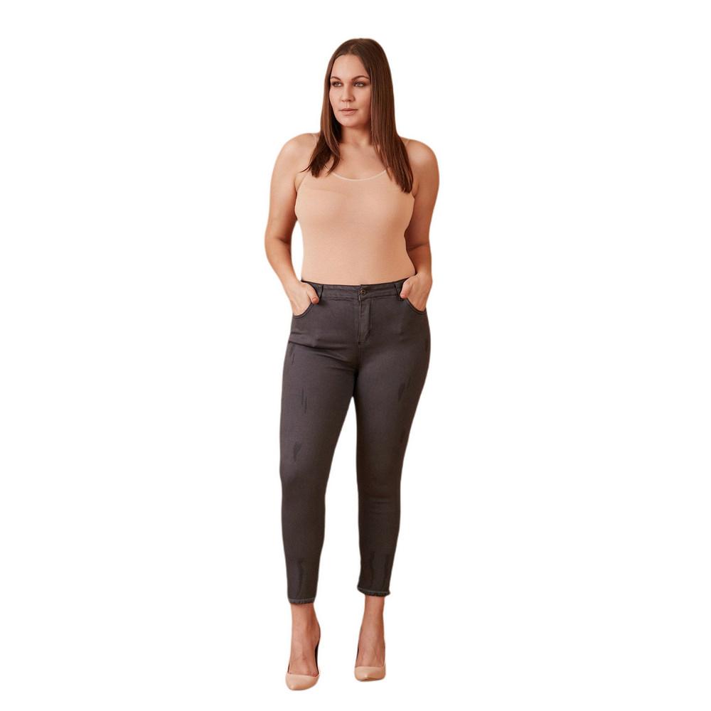 

Женские брюки больших размеров Fierte Rg1591 Холщовая ткань с высокой талией и узкими кисточками, рваный вид цвета хаки 5XL хаки