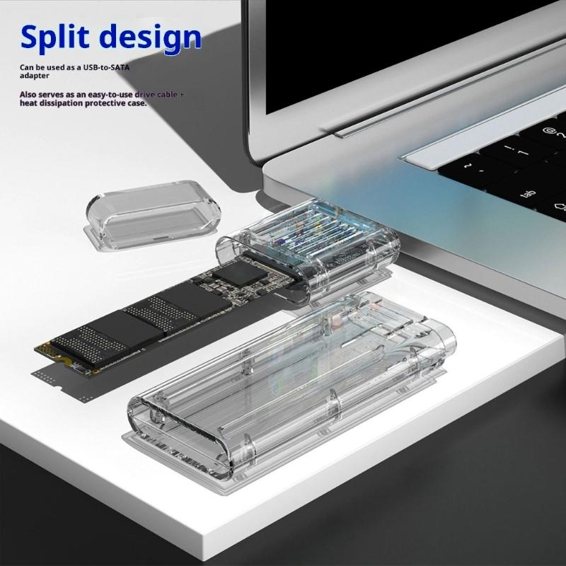 Portable Split Type M.2 Externally Hard Drive Case for Quick Installation and Enhances Data Security Protections
