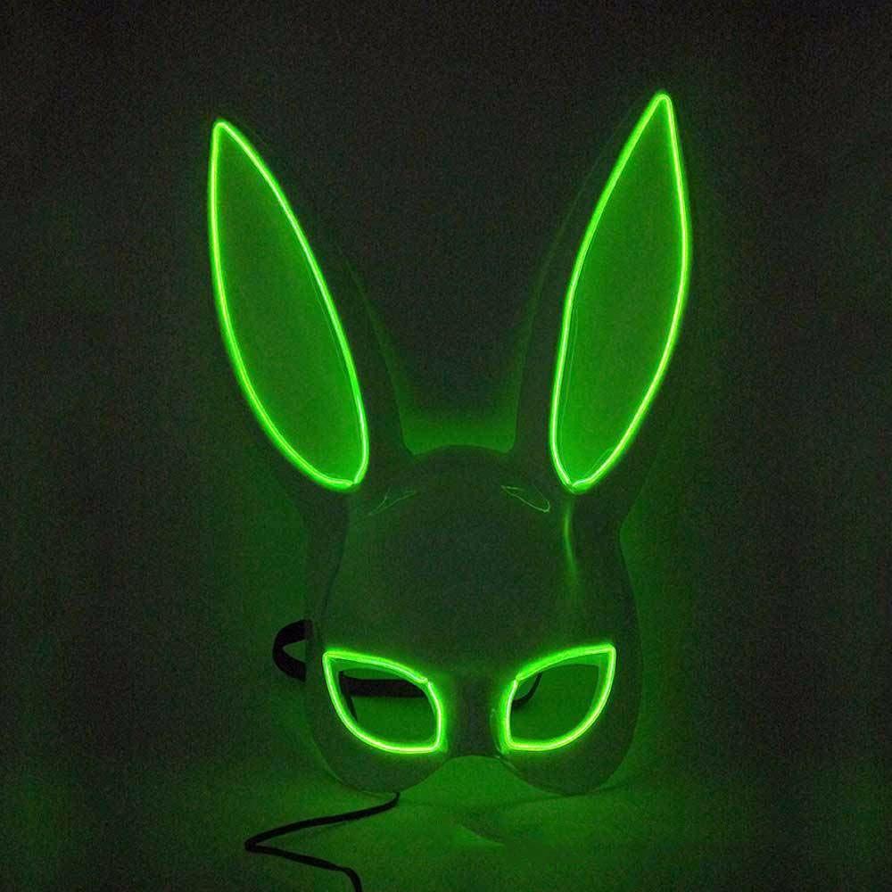Headwear Mask Bunny Mask LED Light Party Props Led Light up Mask Party Mask Props Cosplay Mask