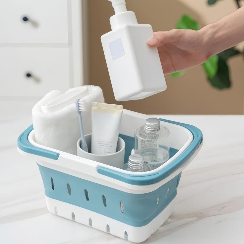 Foldable Collapsible Handled Laundry Basket Ellipse Oval Tub- Portable Washing Tub Space Saving Laundry Containers