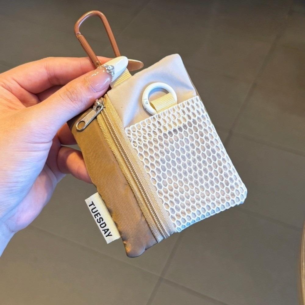 Minimalist Design Earphone Bag Zipper Key Pouch Practical Mini Canvas Pouch  Storage Use