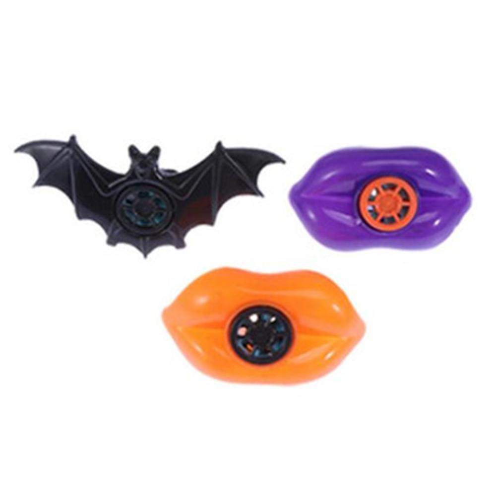 

3Pcs Halloween Bat And Lip Whistle Plastic Funny Whistle Toy Party Favors Halloween Party Favors Whistles Make Up Kids Child Bat