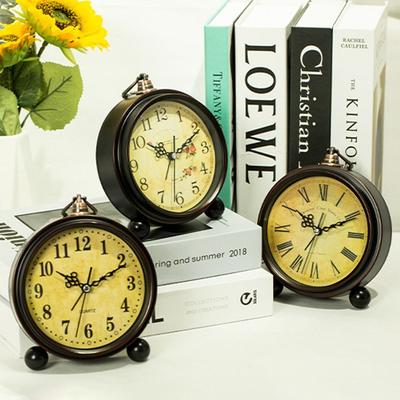 Super Silent Quartz Table Clock Retro Vintage Desk Clock Simple Decoration Wall Clock  School