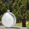 Round Whiskey Flask Portable Stainless Steel Wine Flask, Flagon Camping Flask Drinkware Accessories Liquor Pot Accessories