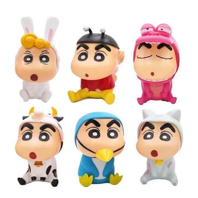 Denyeet Dekorativní Animace Crayon Shin-chan Roztomilá Figurka Panenka na Středovou Konzoli Crayon Shin-chan Sada 6 Crayon Shin-chan Doplňky do Interiéru Auta
