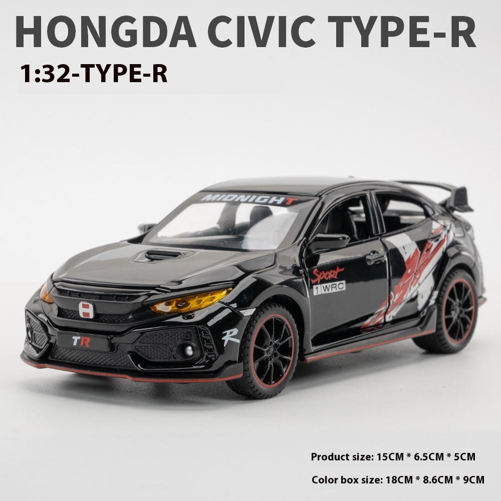 Maßstab 1/32 Honda Civic Type-R Super Modified Sportwagen Legierung Metall Diecast Modellauto Sammlung Modell Ornamente Geschenke für Freund