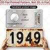 Vintage Distressed White Black Number D Flat Printing Retro License Plate Style Metal Tin Sign Nostalgic MidCentury Th