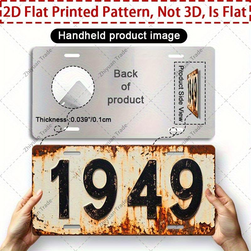 

Vintage Distressed White Black Number D Flat Printing Retro License Plate Style Metal Tin Sign Nostalgic MidCentury Th 15x30cm(5.9x7.8inch)