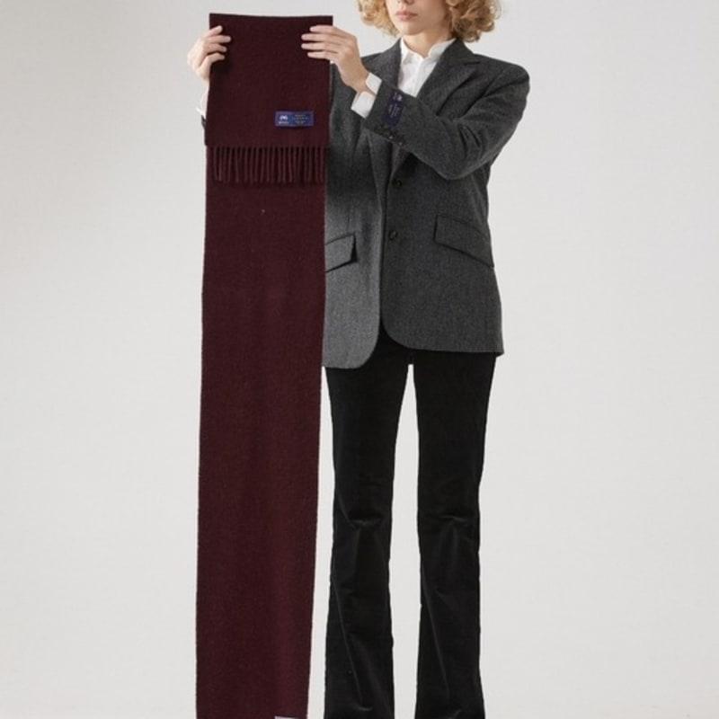 ABRAHAM MOON Merino Wool Muffler 25cm - Claret