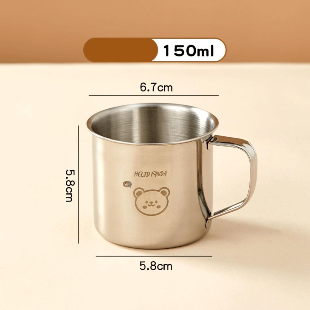 304 Stainless Steel Tea Milk Cup with Handle Children's Cup New Baby Milk Cup
