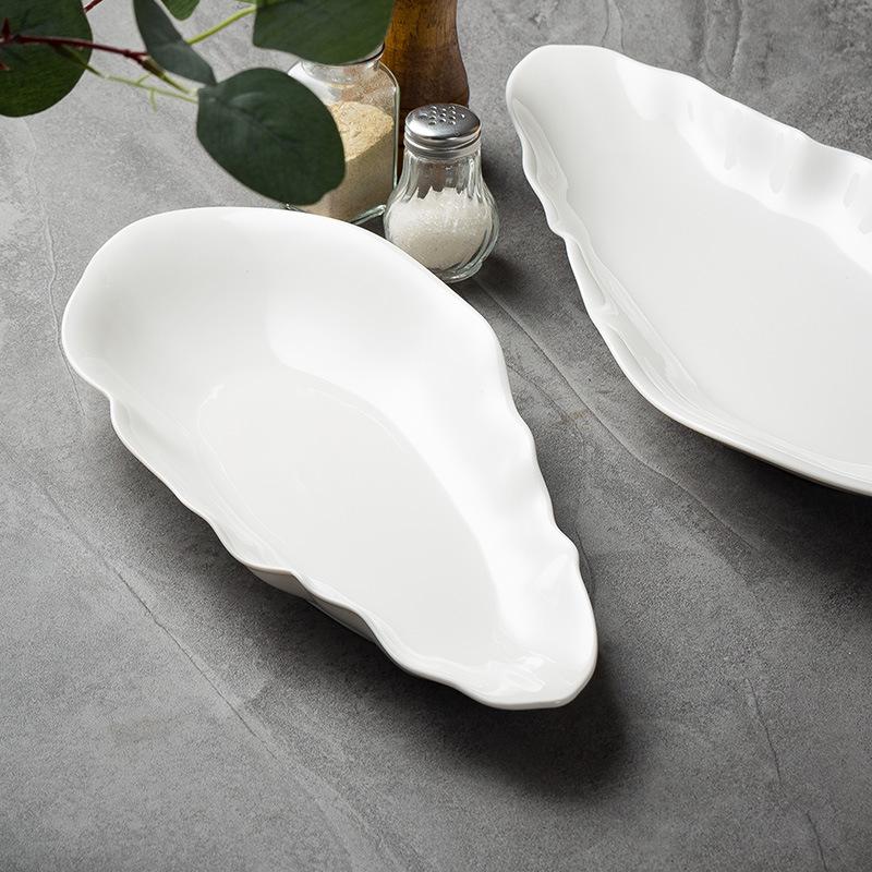 Creative Special-Shaped Ceramic Plate Household Steamed Fish Plate Irregular Vegetable Plate 16 Inch Commercial Cold Dish Plate Hotel Tableware
