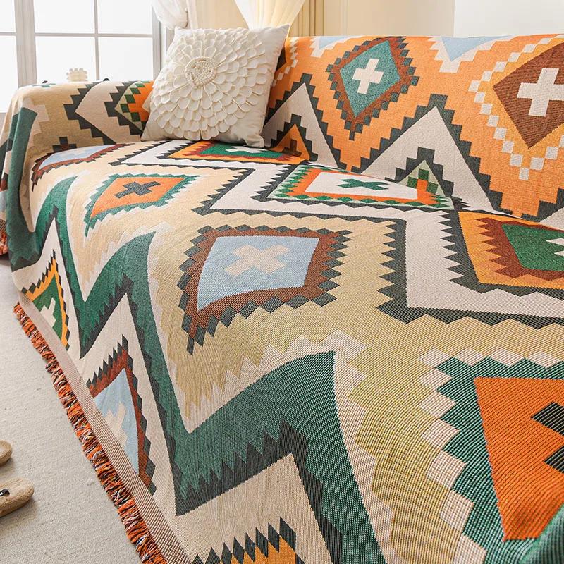 Bohemian Style Sofa Cushions  New Sofa Cushion Season Universal Anti Slip Cat Scratch Living Room Decoration Sofa Cushion