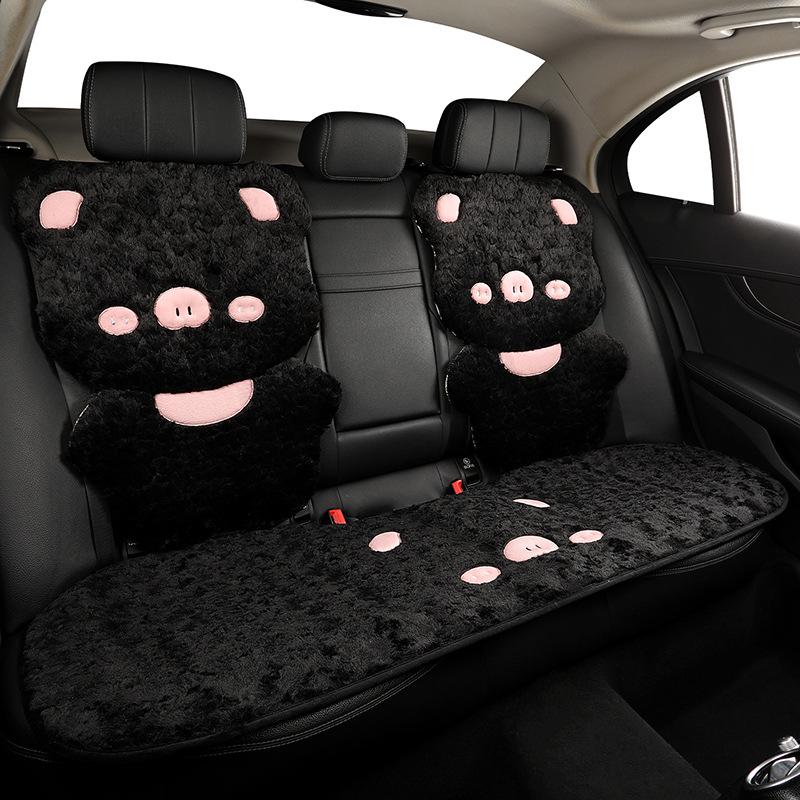 Car Seat Cushion - Thick Plush Winter Rear Seat Cover, Warm & Cute Design