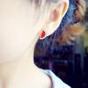 E924 Trendy Korean Earrings: Strawberry, Watermelon, Ladybug, Red Oil Drop Design for Women
