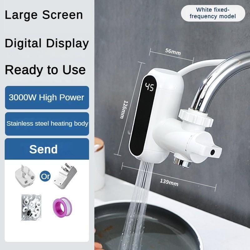 Electric Faucet Stainless Steel Hot and Cold Dual-purpose Faucet Temperature Digital Display Electricity Isolation Instant Hot Water Faucet
