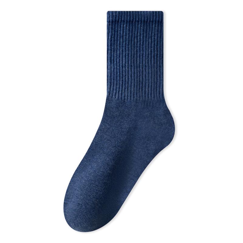 Men's Pure Cotton Socks, Mid-calf Socks, Sweat-absorbing, Antibacterial and Deodorizing for Autumn and Winter, Business Cotton Socks, Versatile