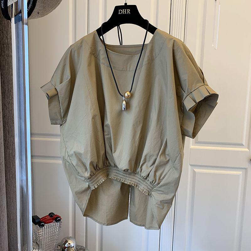 Korean Style Loose Casual Bowknot Tie Pullover Short Sleeve Women's Shirt