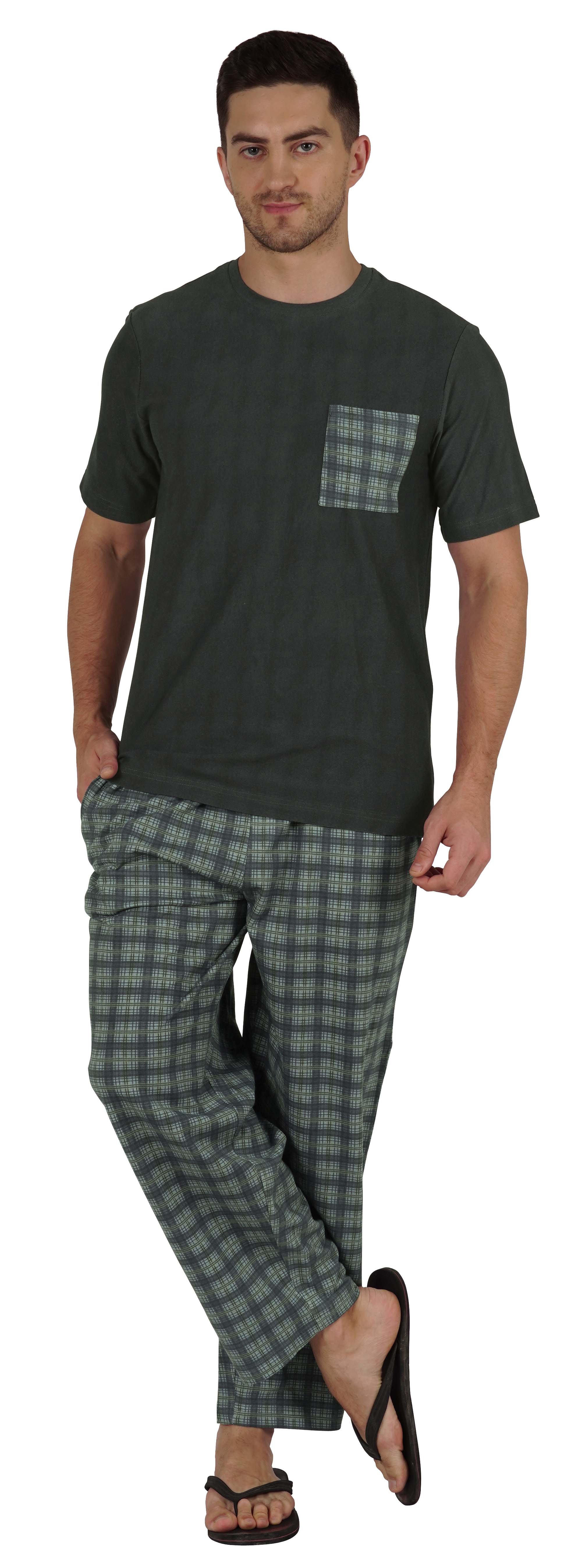 

Inkmeso Чоловічий піжамний комплект з бавовняного трикотажу з принтом для вільного крою, м’який 2 шт. XX-Large сірий колір