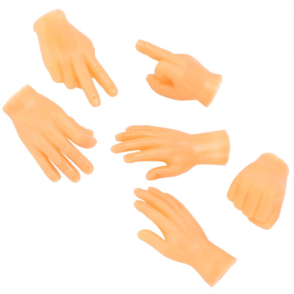 6 Pieces Tiny Hands Soft Multi?Shape Small Hand Model Finger Cots Toy for Cat Massage