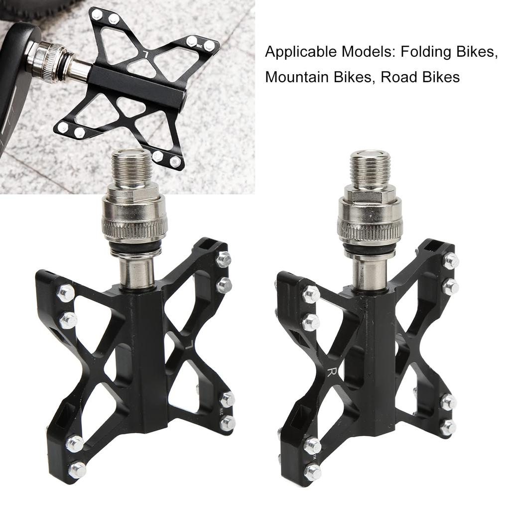Bike Quick Release Pedals, Aluminum Alloy Bicycle Pedals for Road Bikes and Mountain Bikes