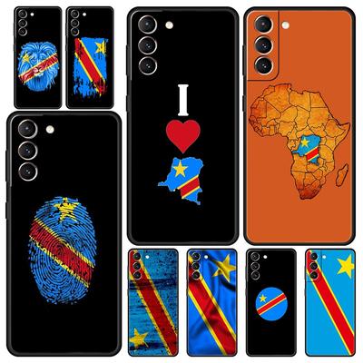 Congo Flag Phone Case For Samsung Galaxy S24 S23 Ultra S22 S21 S20 FE 5G S10 S10E S9 Plus S8 Soft Silicone Black Cover Bumper