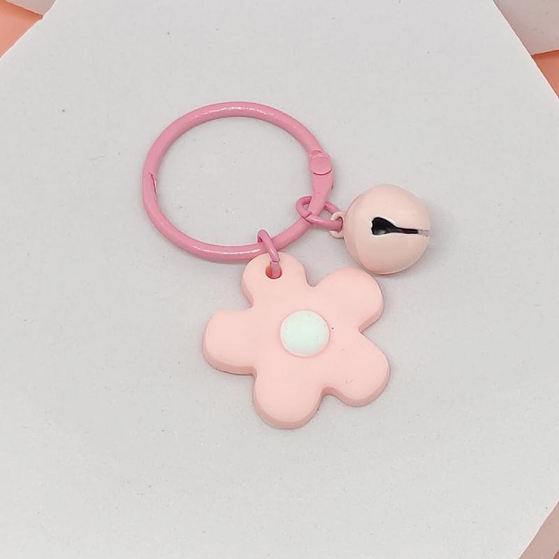 Colorful Floral Bell Keychain Ring - Chic Handbag Pendant & Small Gift for Women